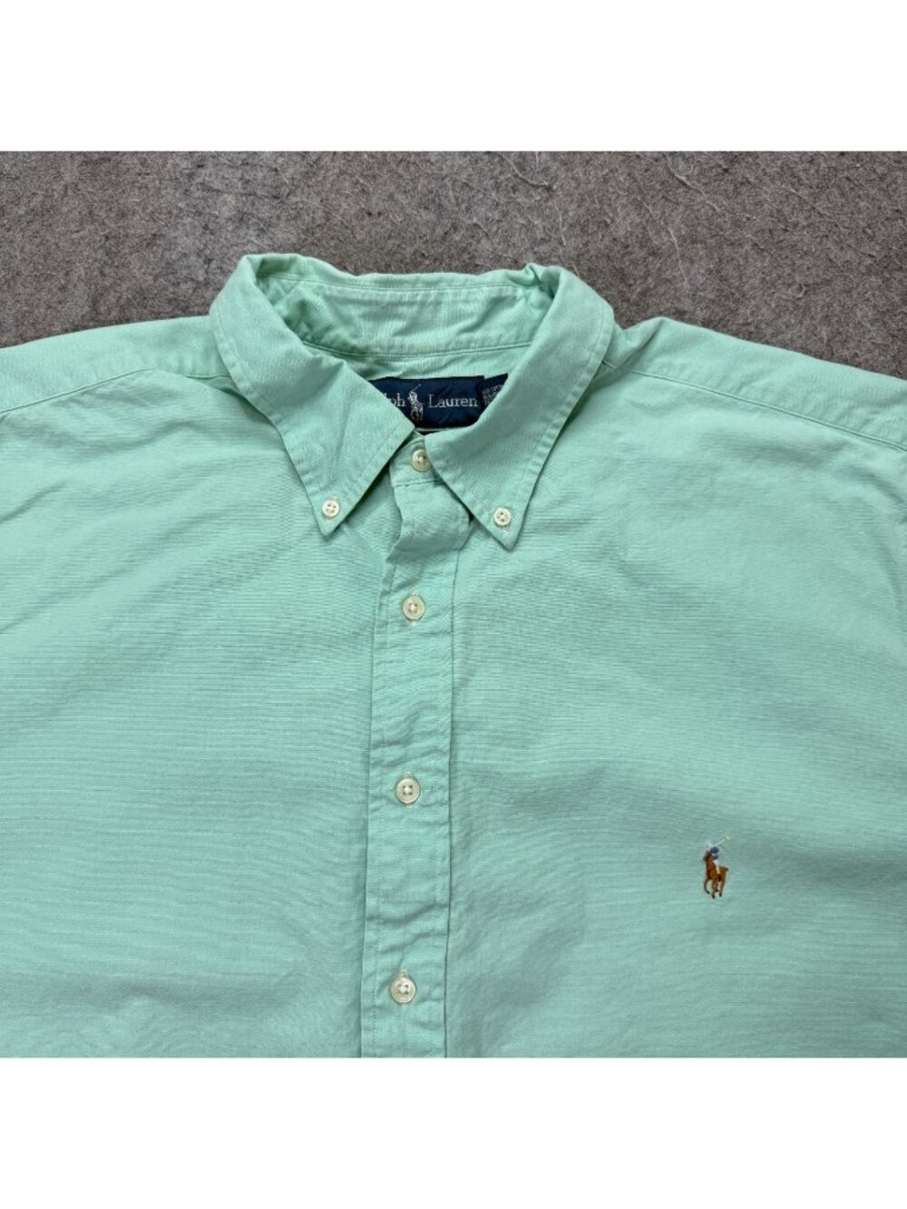 Ralph Lauren Oxford Shirt Men Big 2X Blue Pastel OCBD Short Sleeve Classic Fit